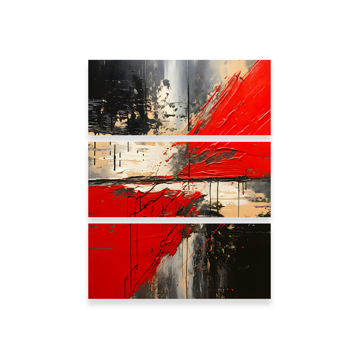 Stunning Abstract Red and Black Shapes 7 Wall Art for Modern Interiors