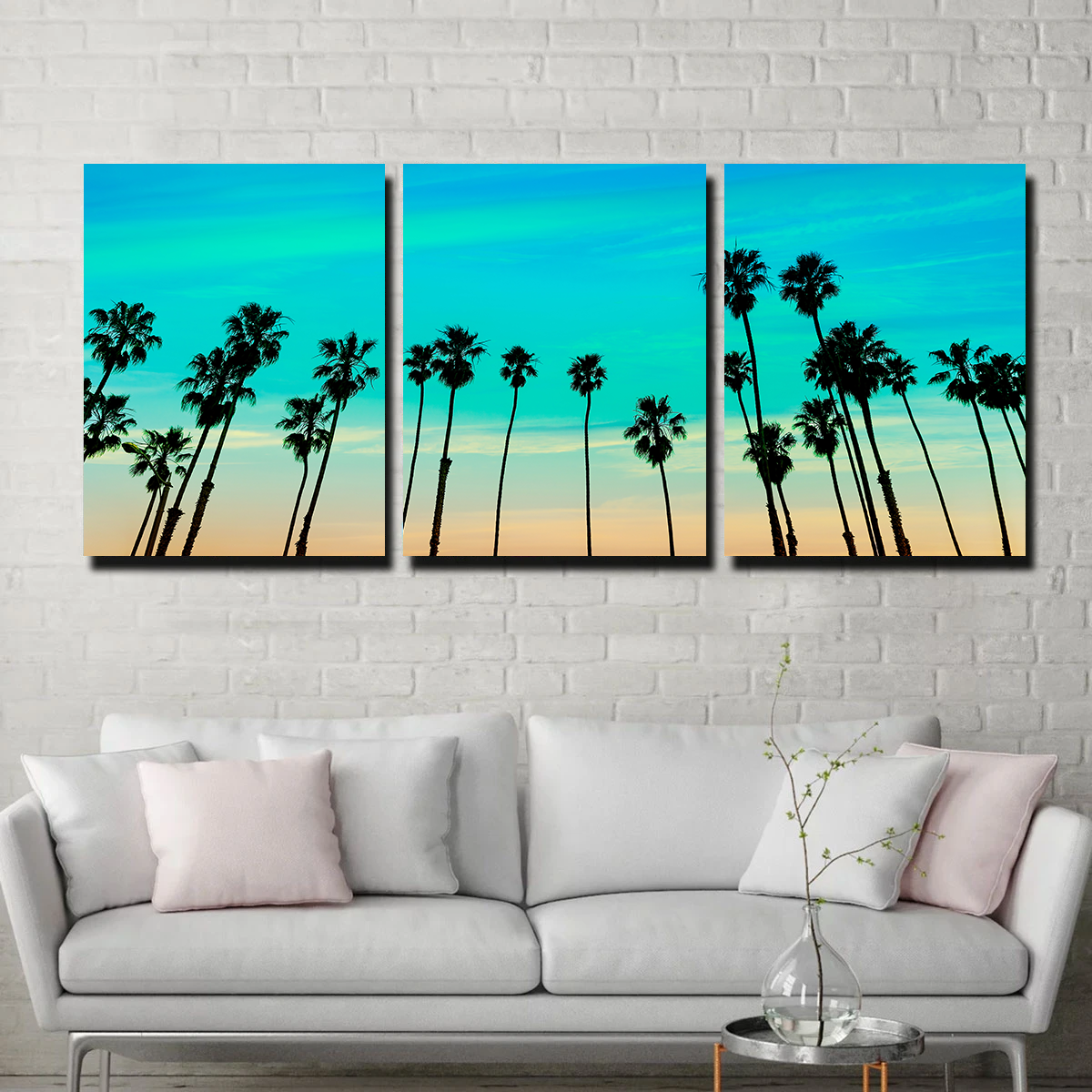 Gorgeous Palm Tree Sunset Santa Barbara Wall Art for Stunning Home Decor