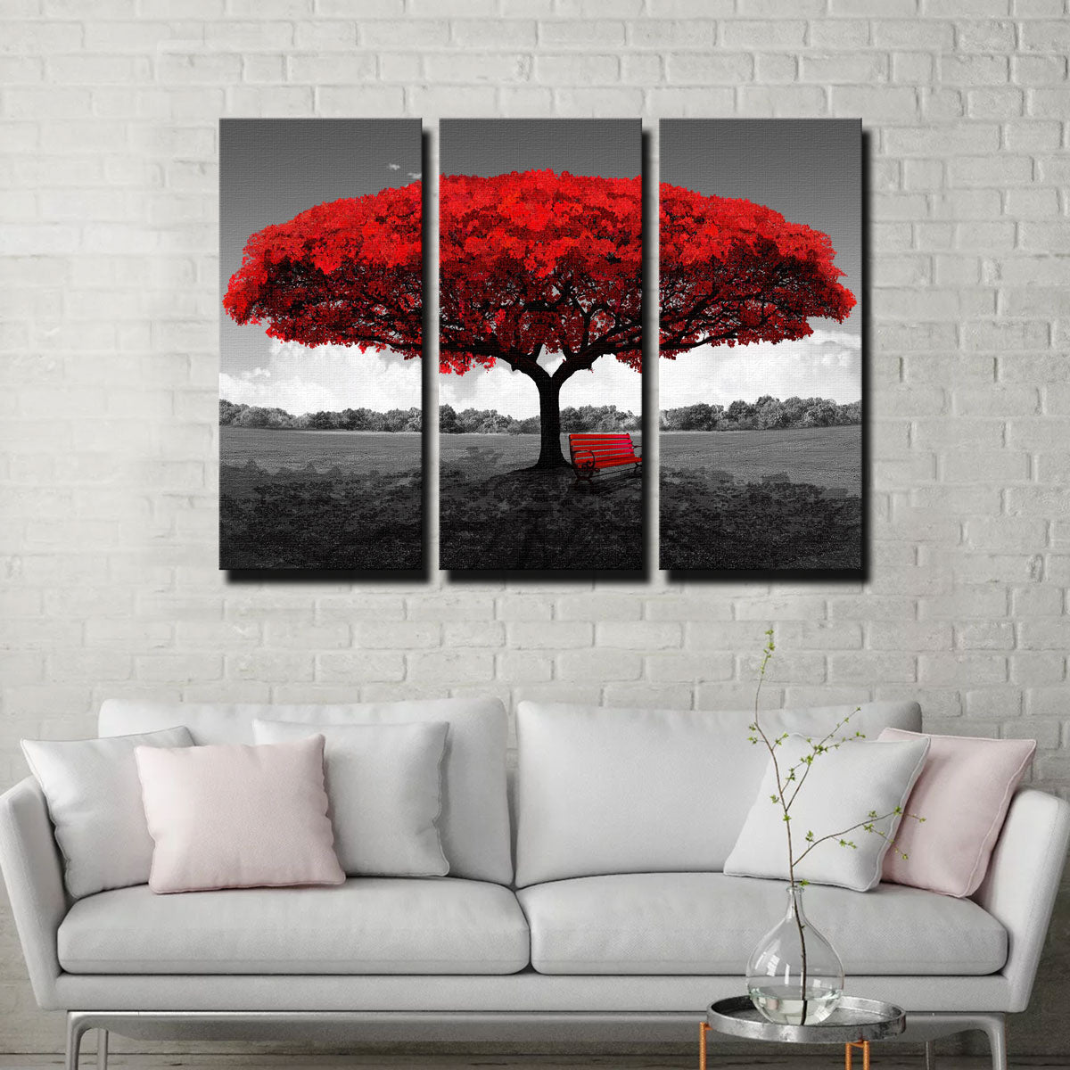 Vibrant Red Tree Wall Art for Stunning Home Decor