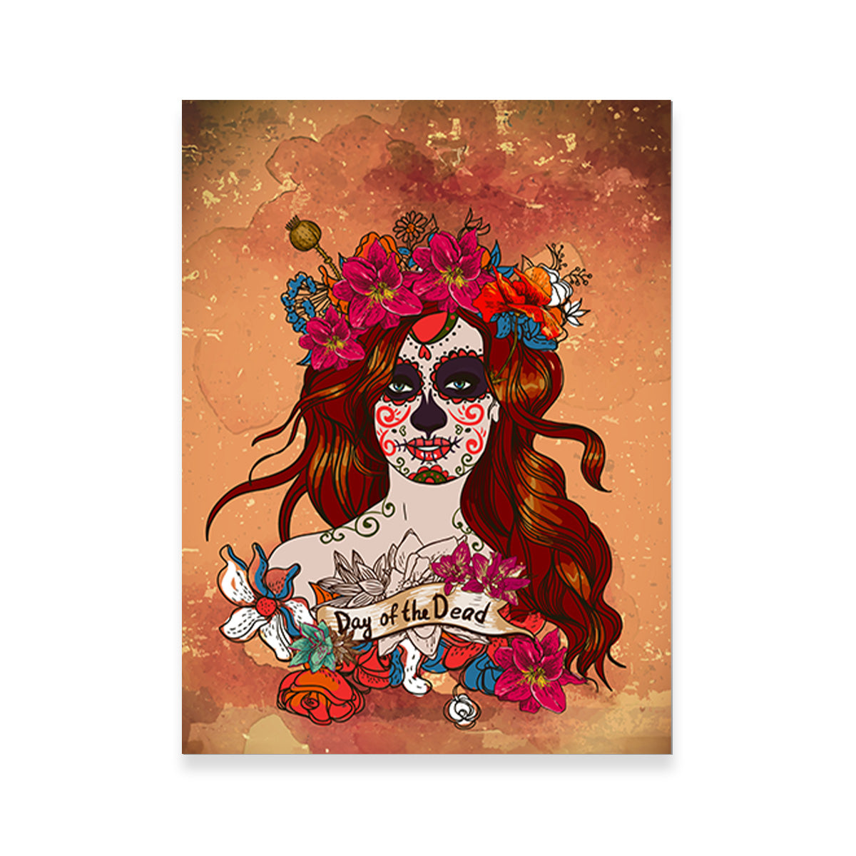 Stunning Girl With Sugar Skull Wall Art for Your Home Decor