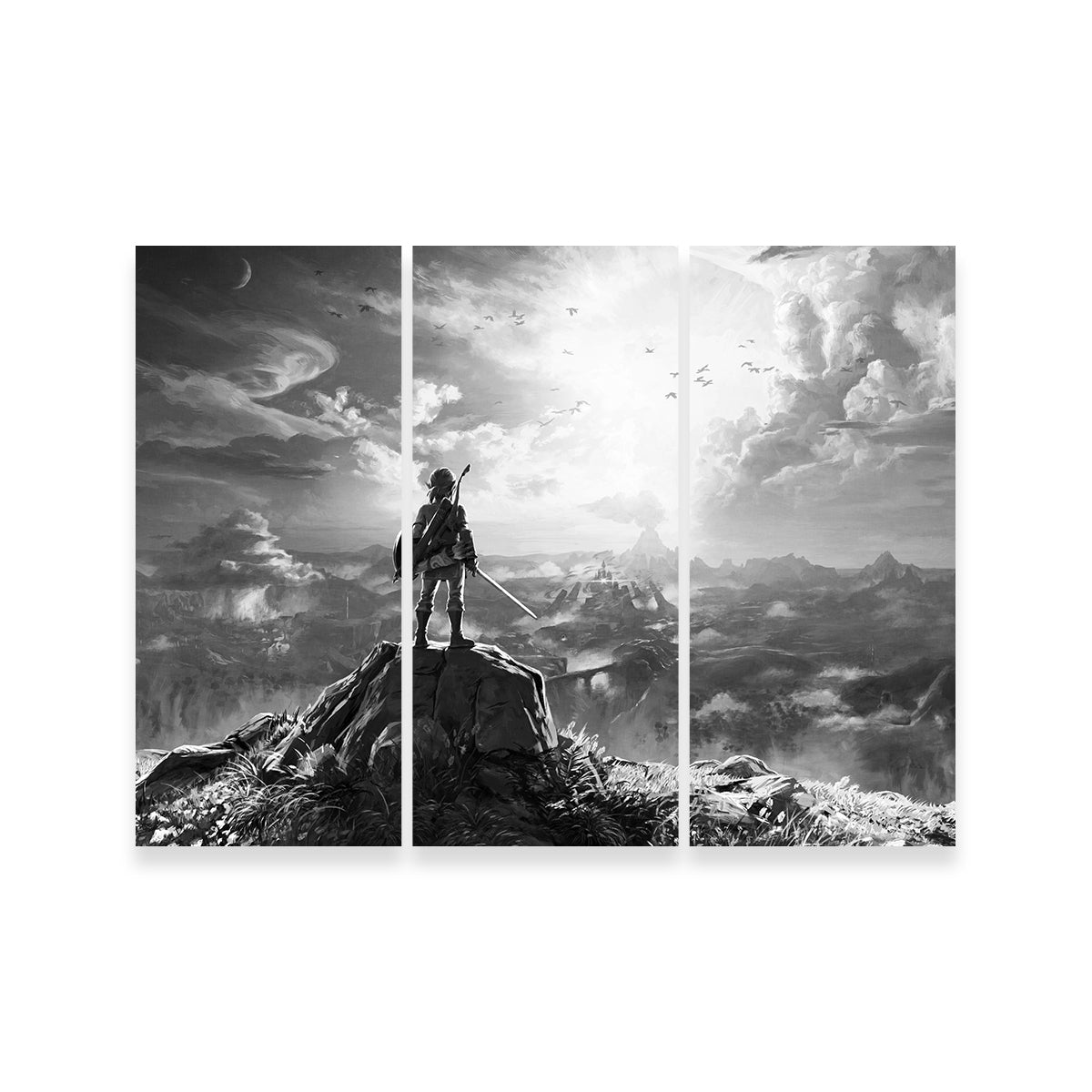 Zelda Inspired Grayscale Wall Art for Stunning Home Decor