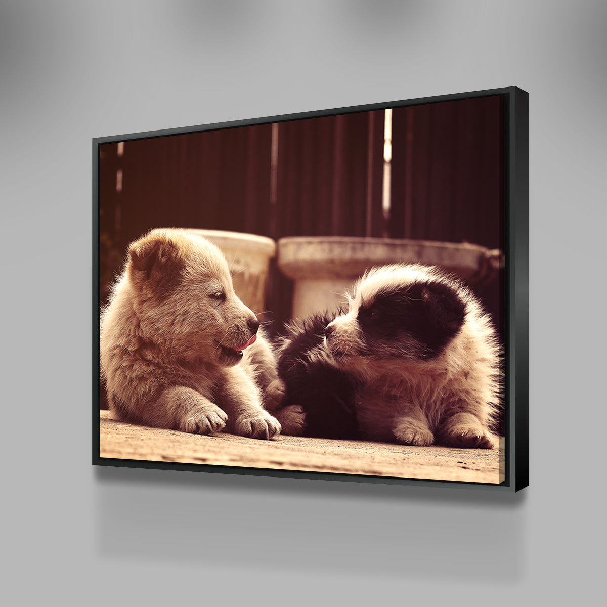 Dog's Best Friend Wall Art - Stunning Handmade Canvas by George Sorin