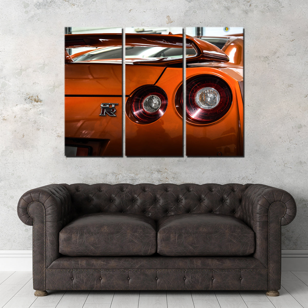 Stunning Orange Nissan GTR 3 Wall Art for Car Enthusiasts