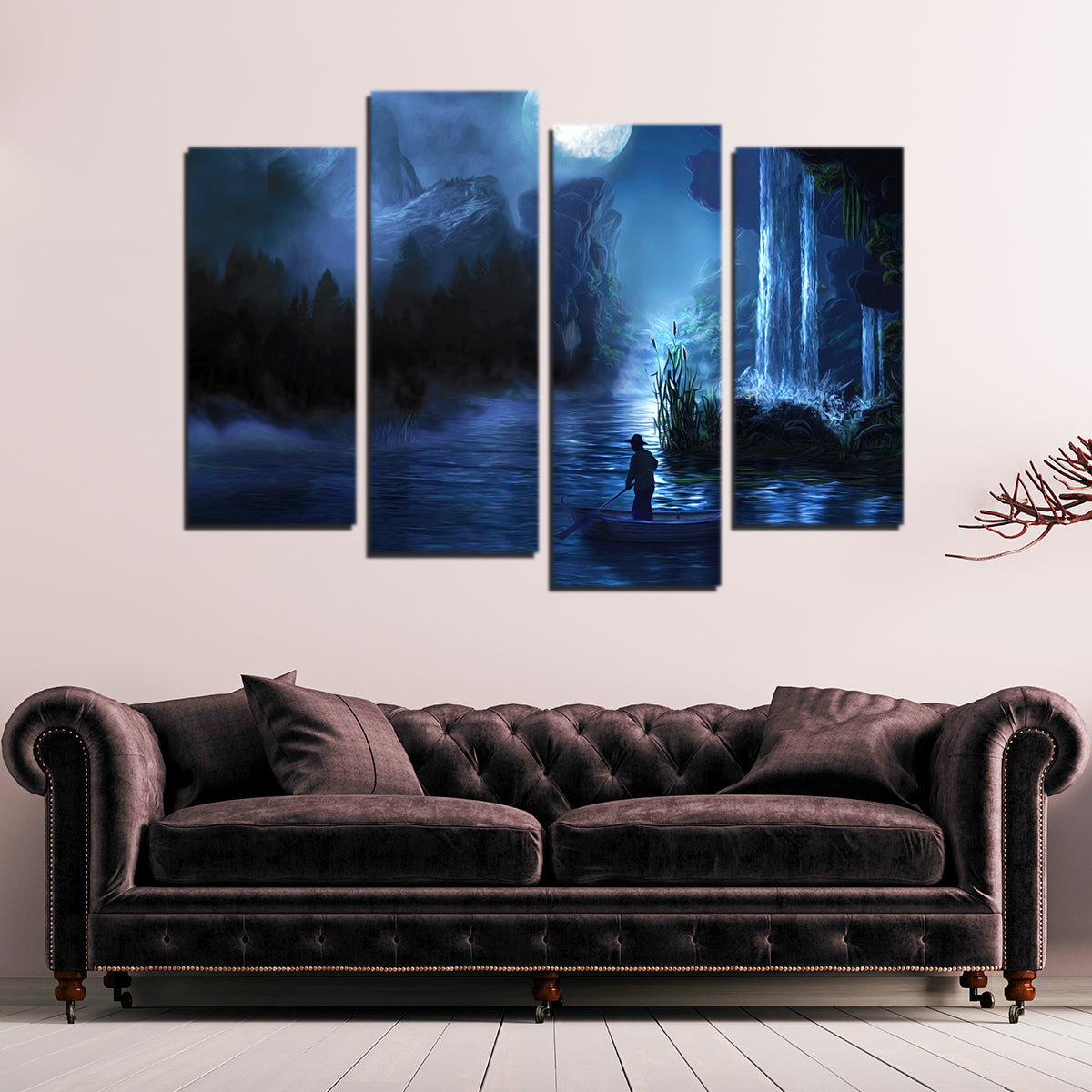 Stunning Paddle at Night Wall Art for Home Decor