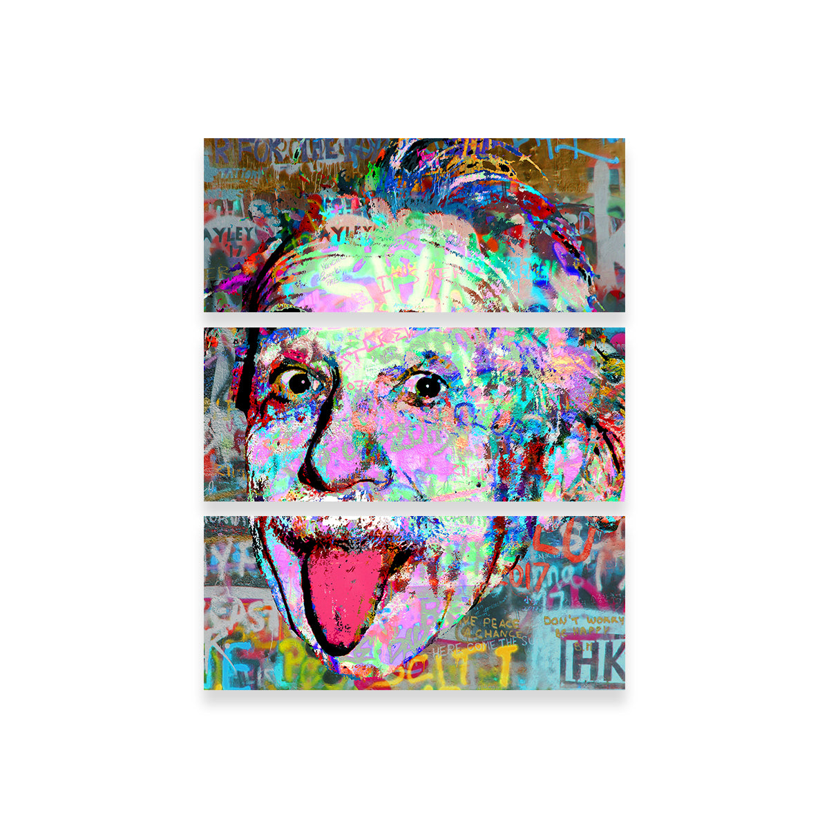 Stunning Einstein Heavy Graffiti Wall Art by Stephen Chambers