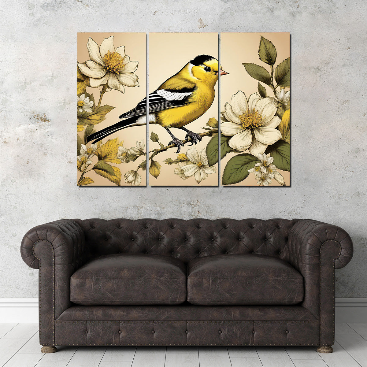 Stunning JJ Audubon's Style American Goldfinch Wall Art for Your Home Decor