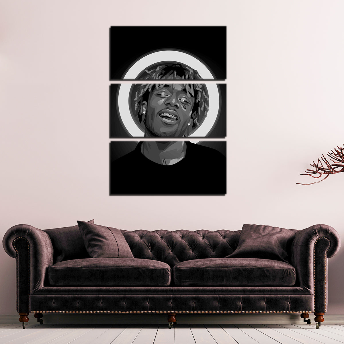Eye - catching Grayscale Lil Uzi Wall Art for Trendy Decor