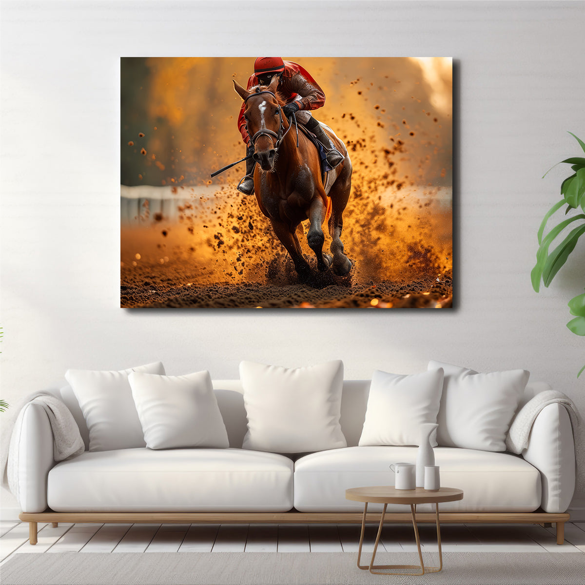 Exquisite Jockey on Horse Racing Wall Art for Stunning Decor