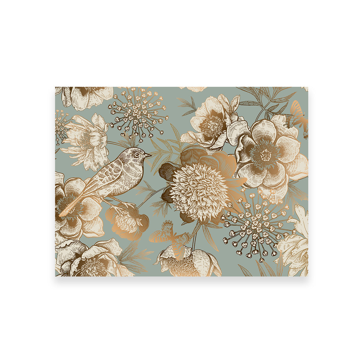Exquisite Golden Flowers Pattern Wall Art for Stunning Home Decor