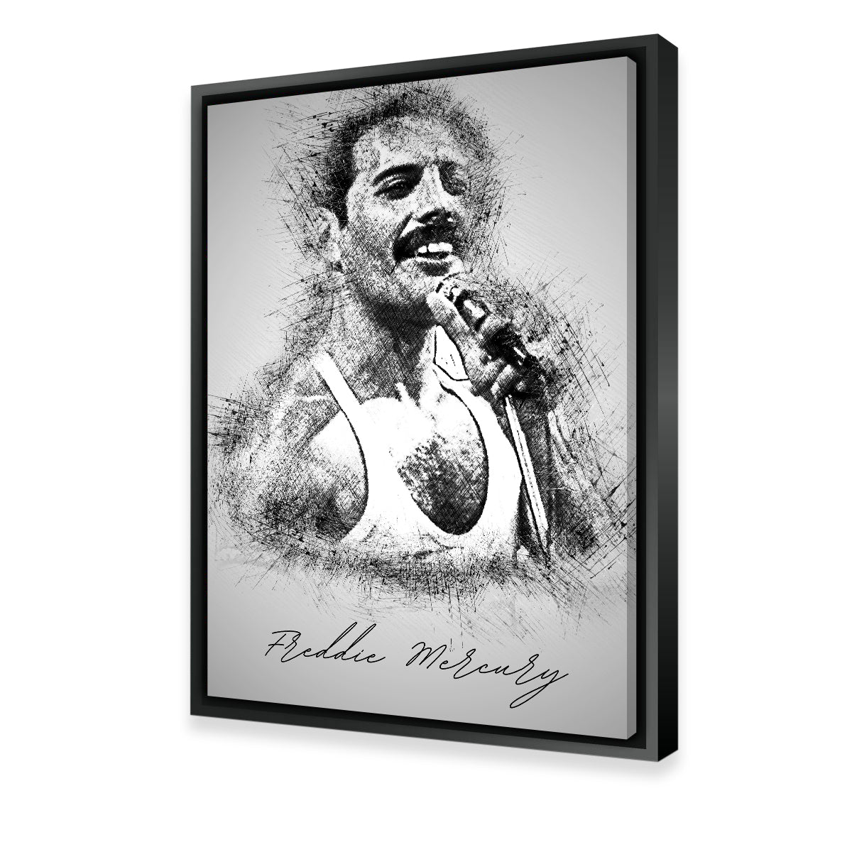Stunning Freddie Mercury with Mic Wall Art for Your Home Decor