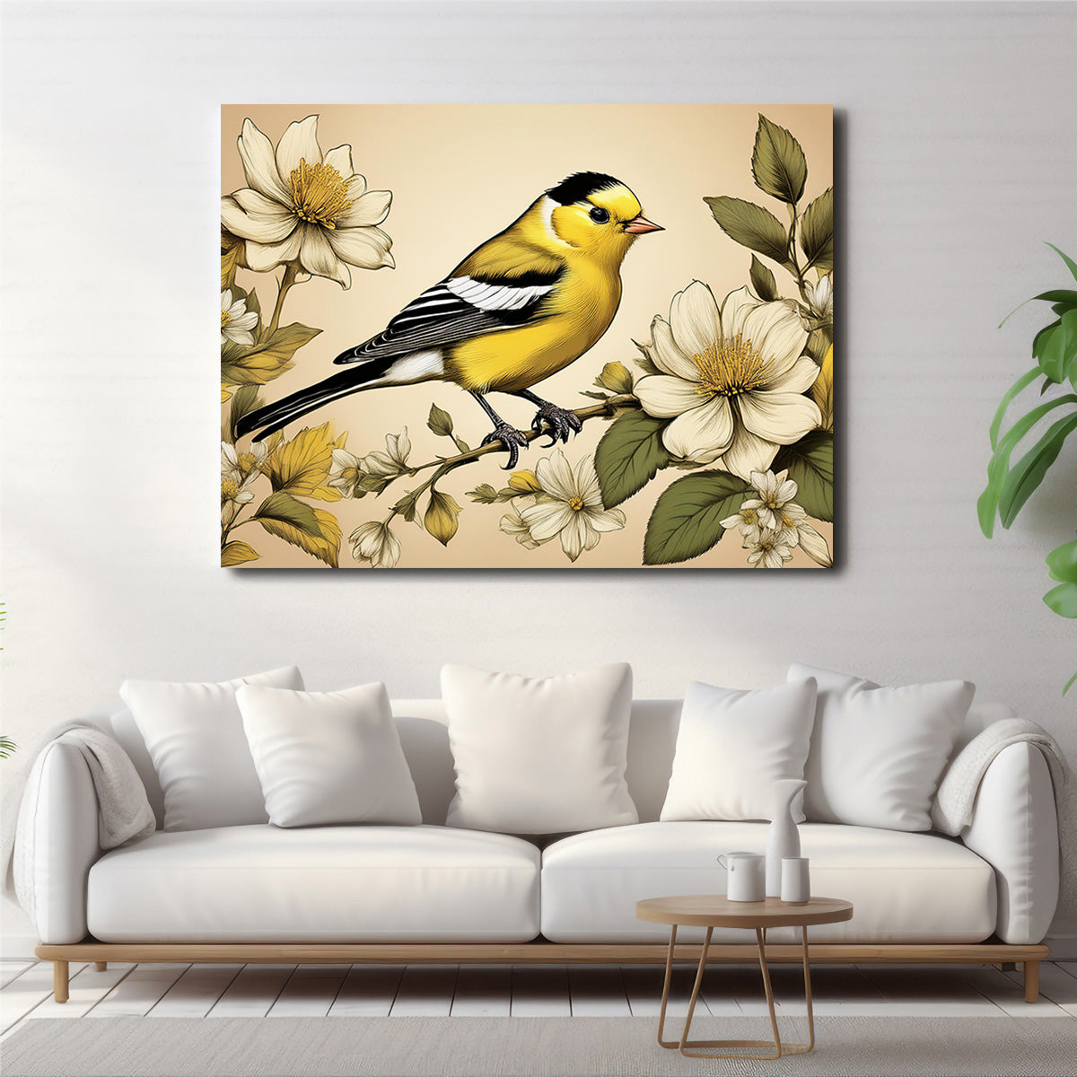 Stunning JJ Audubon's Style American Goldfinch Wall Art for Your Home Decor