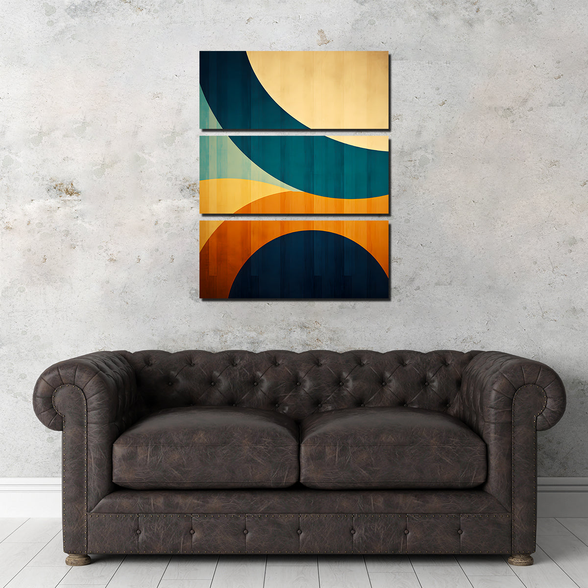 Stunning Abstract Blue Gold Shapes 6 Wall Art for Modern Interiors