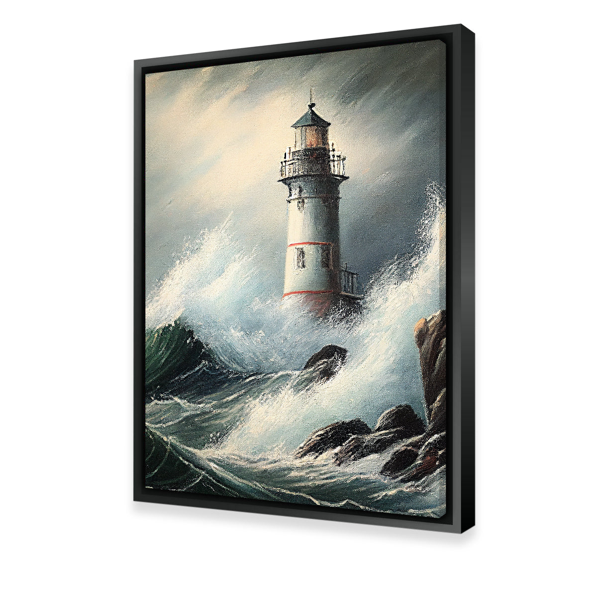 Stunning Stormy Coast Lighthouse Wall Art by Jennifer Hotai
