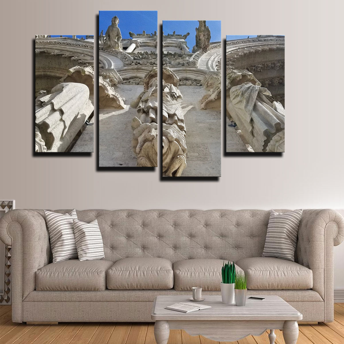 Exquisite Reims Cathedral Gargoyles Wall Art by David Campbell