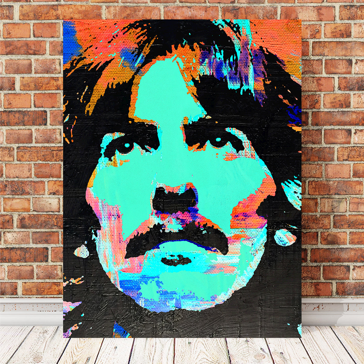 Gorgeous George Harrison Green Wall Art by Stephen Chambers