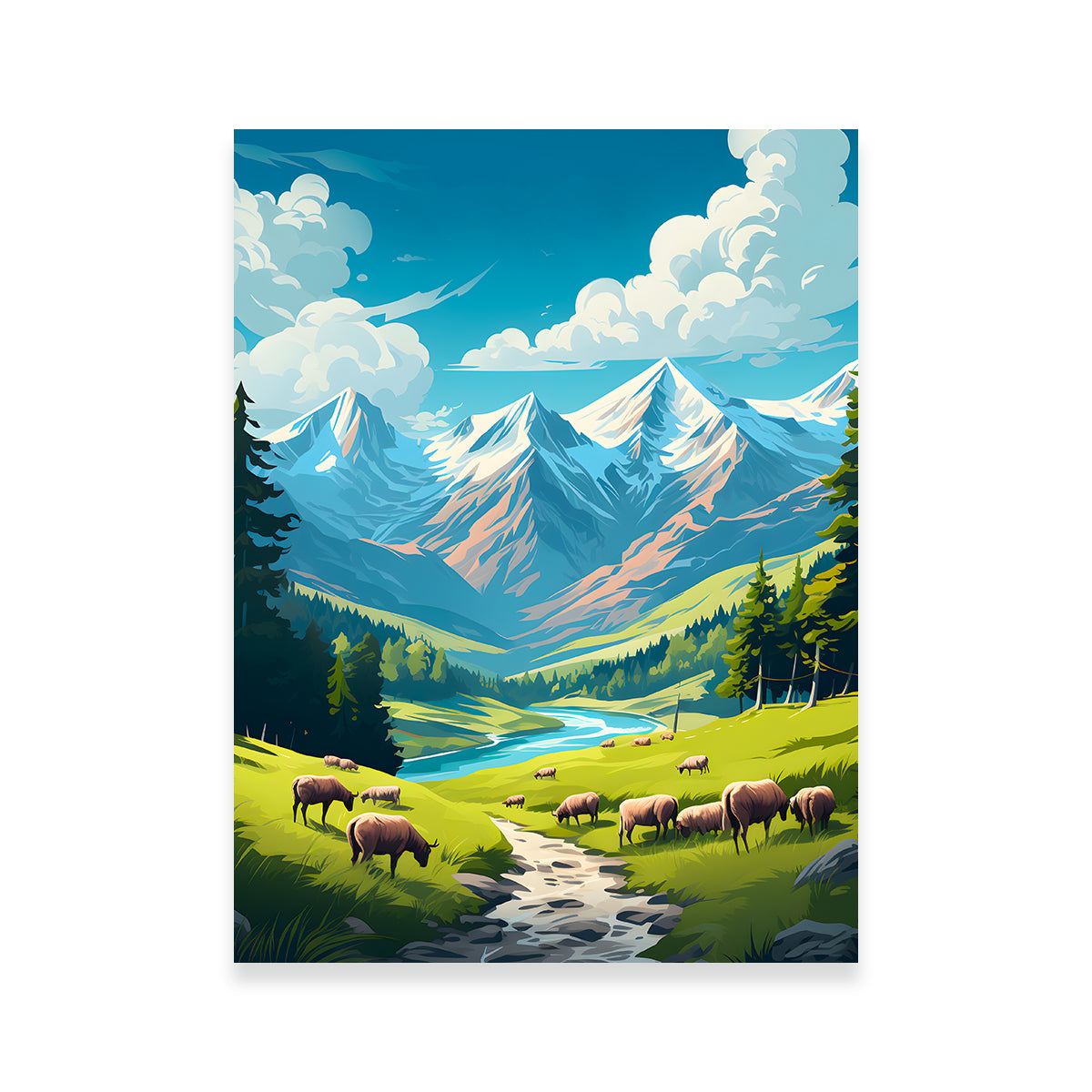 Stunning Queyras Regional Nature Park - France Wall Art by Valth Graphics
