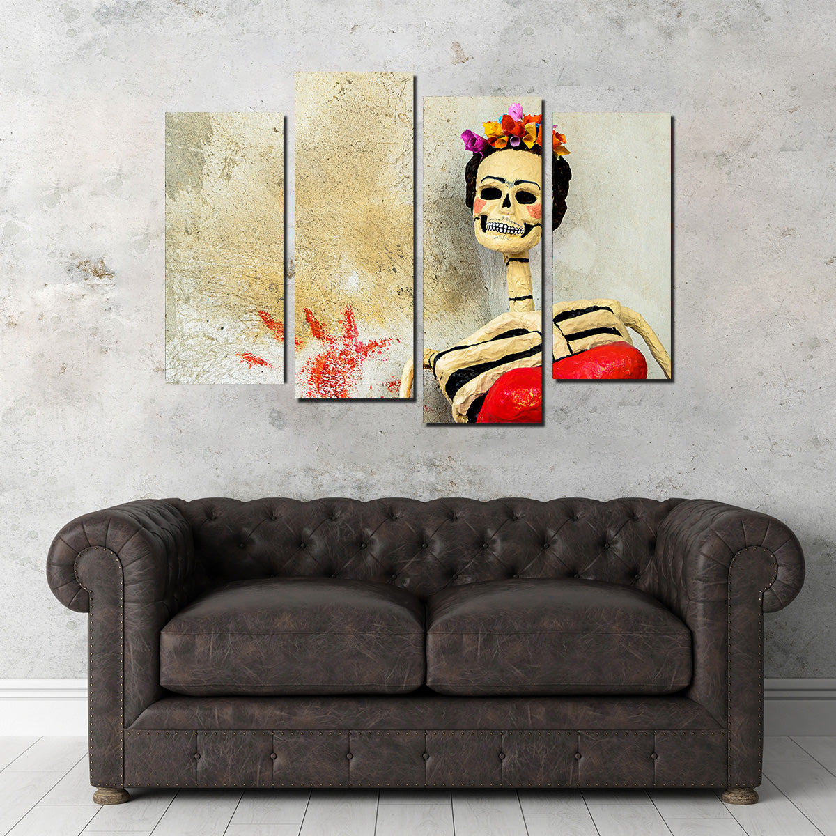 Stunning Day of the Dead Catrina Skeleton Wall Art for Home Decor
