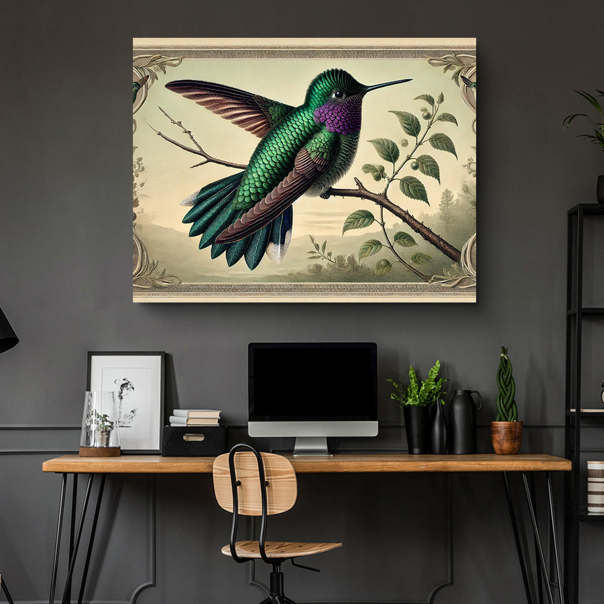 Stunning JJ Audubon's Style Hummingbird Print Wall Art for Home Decor