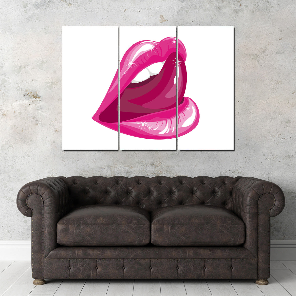 Lick Lips: Premium Hand - Built Kiln - Dried Pine Wood Framed Canvas Prints