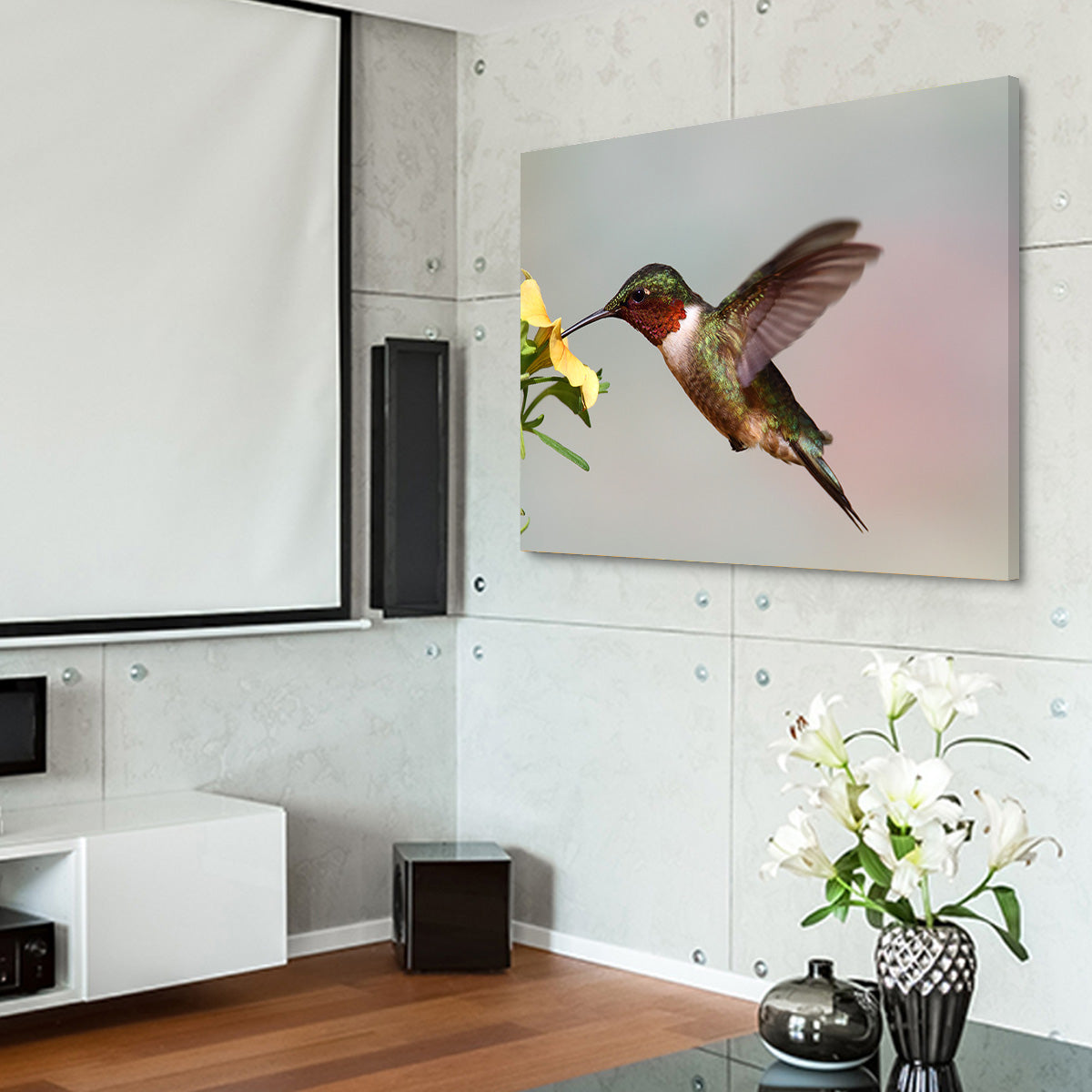 Exquisite Ruby Throated Hummingbird Wall Art for Stunning Decor