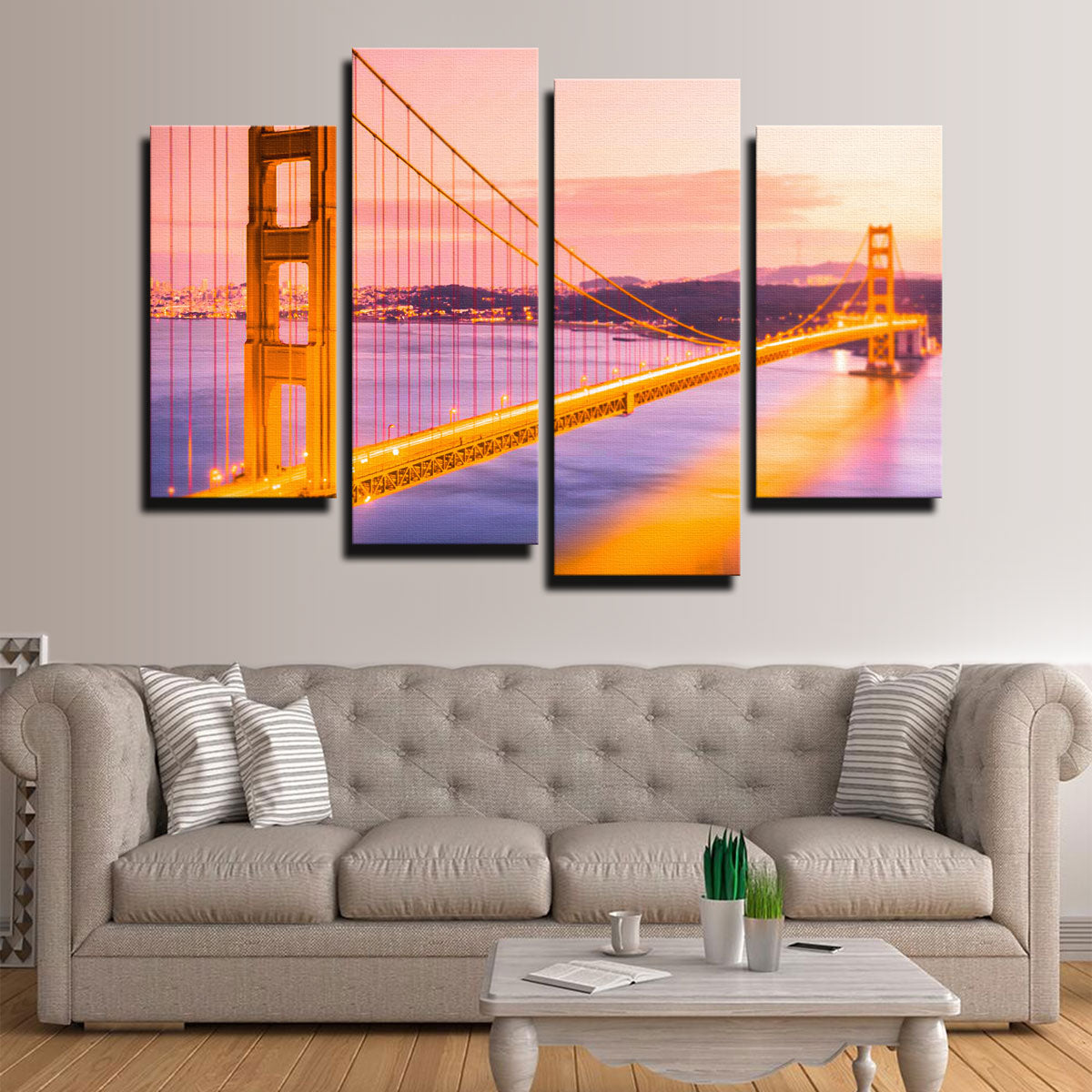 Exquisite Golden Gate Golden Wall Art for Stunning Home Decor