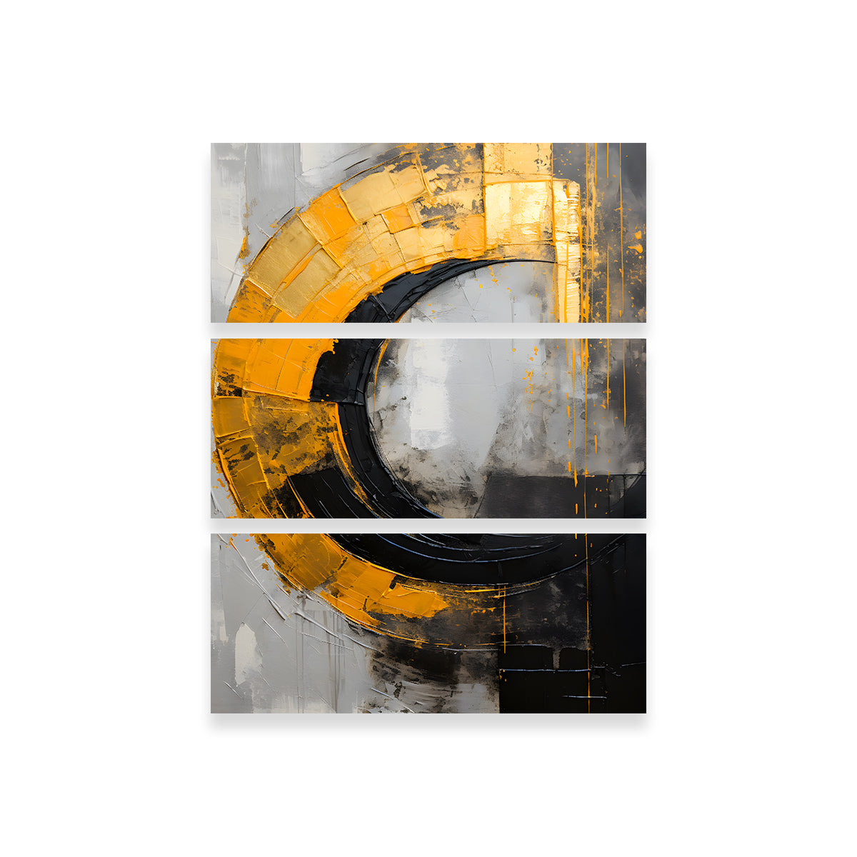 Abstract Black and Gold Shapes Wall Art - 10 Pieces - Valth Graphics