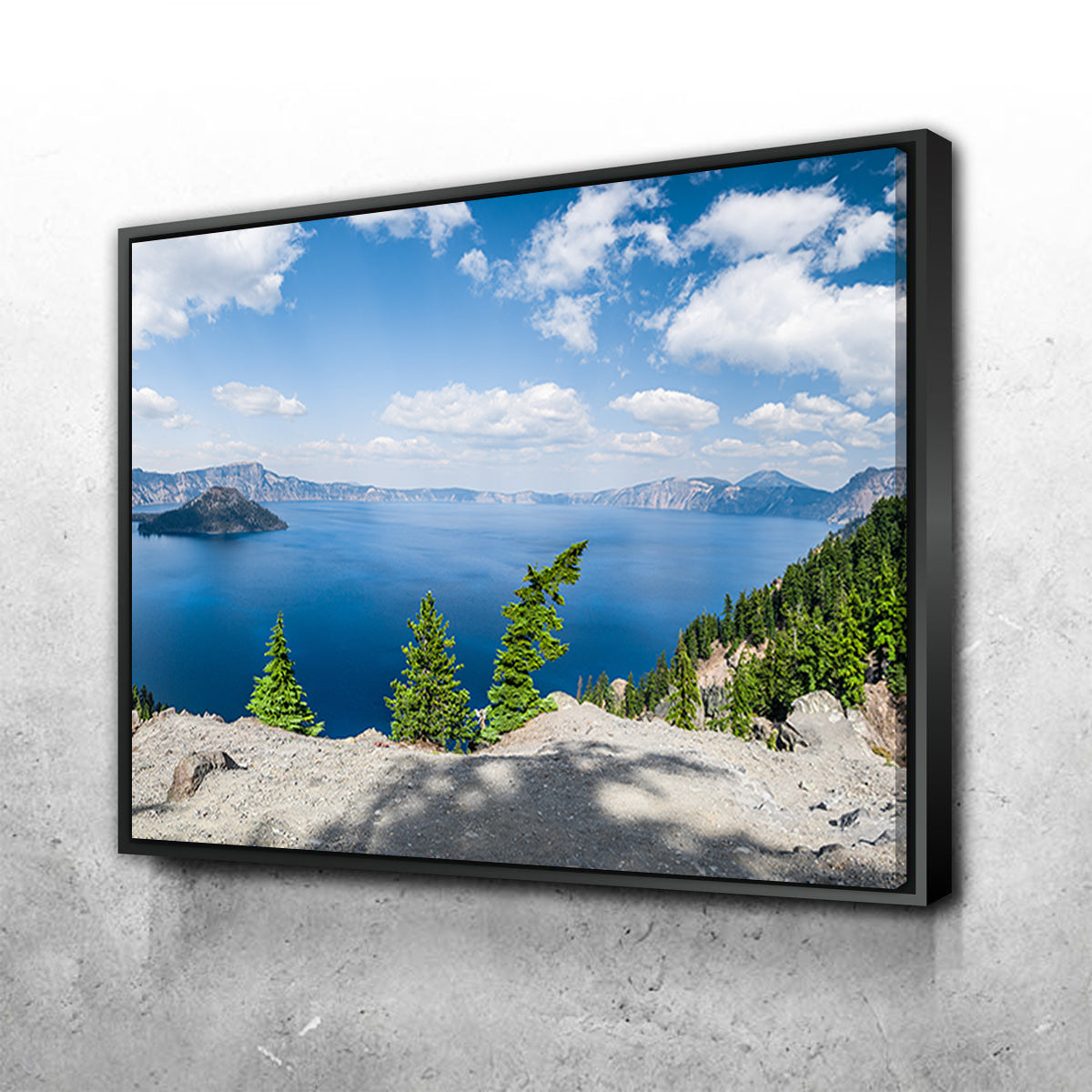 Stunning Blue Crater Lake Panorama Wall Art by Lucas Moore