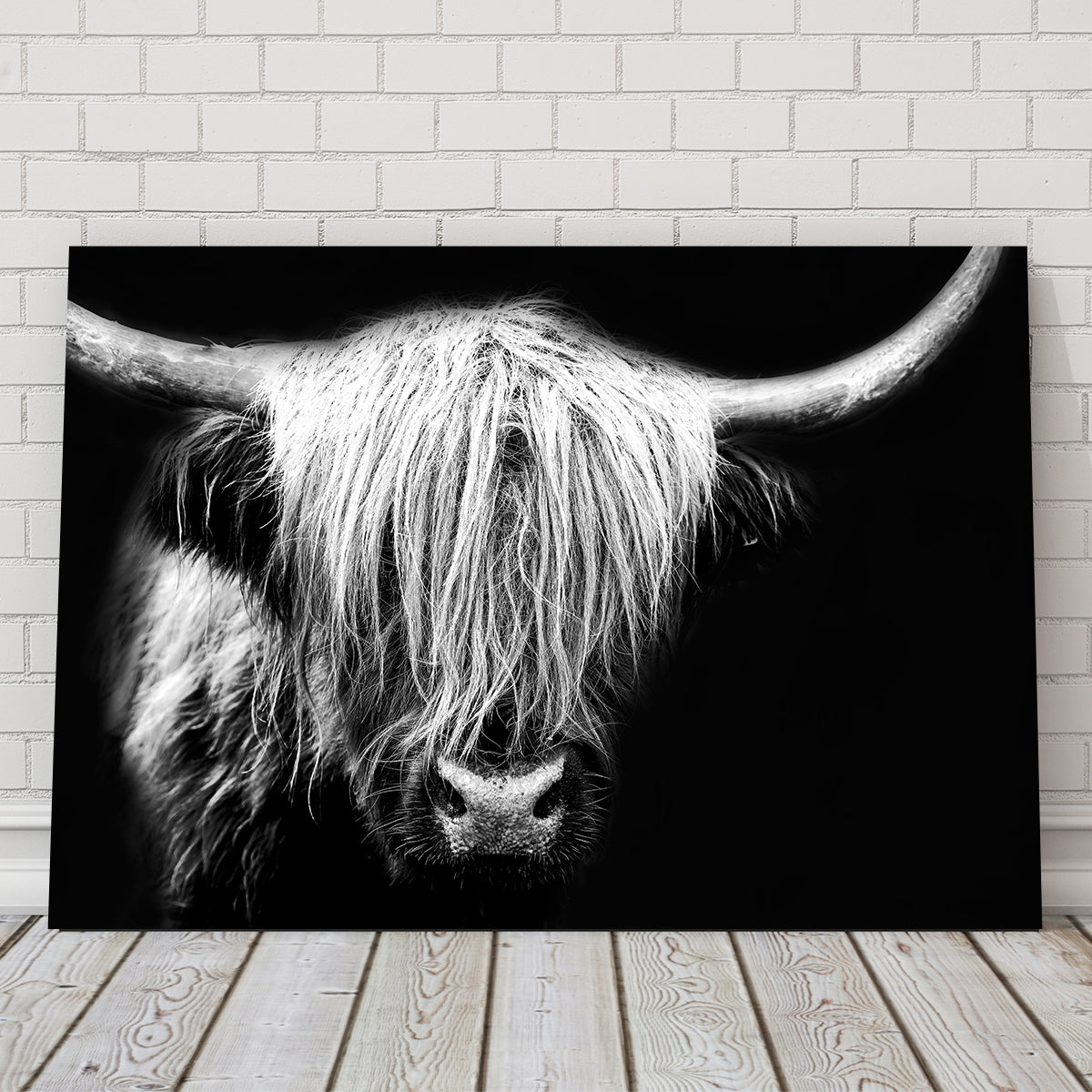 Stunning Grayscale Highland Cow Wall Art for Your Home Decor