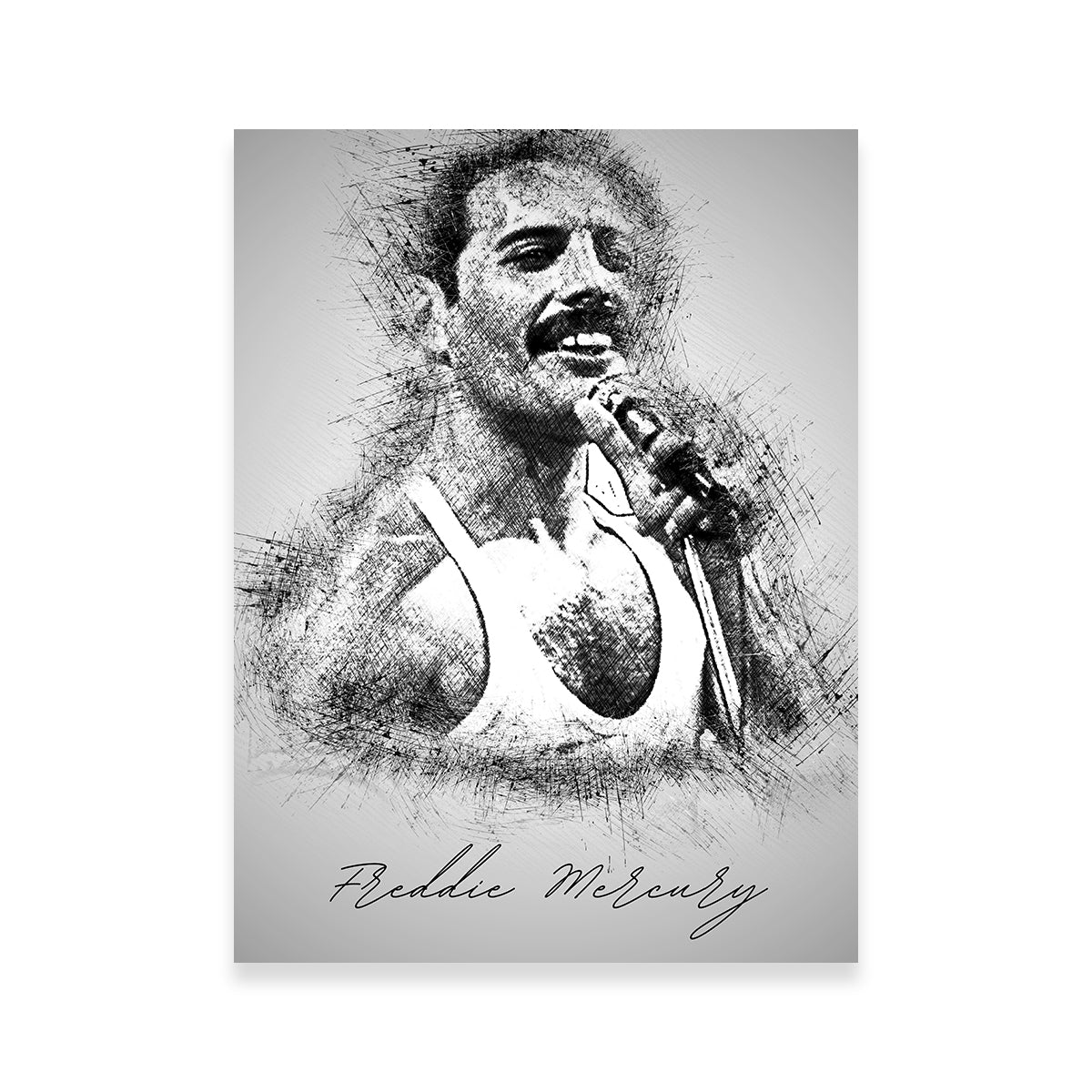 Stunning Freddie Mercury with Mic Wall Art for Your Home Decor