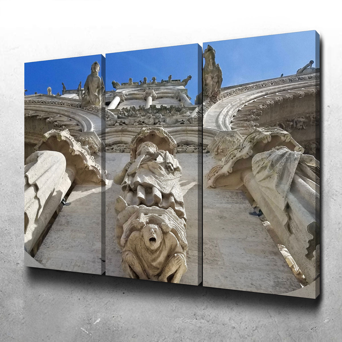 Exquisite Reims Cathedral Gargoyles Wall Art by David Campbell