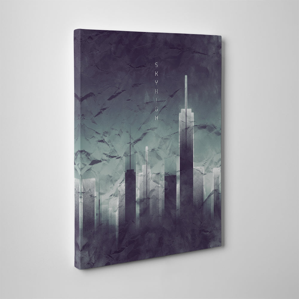 Stunning Graphic Art Sky High Vintage Look Wall Art for a Classic Decor