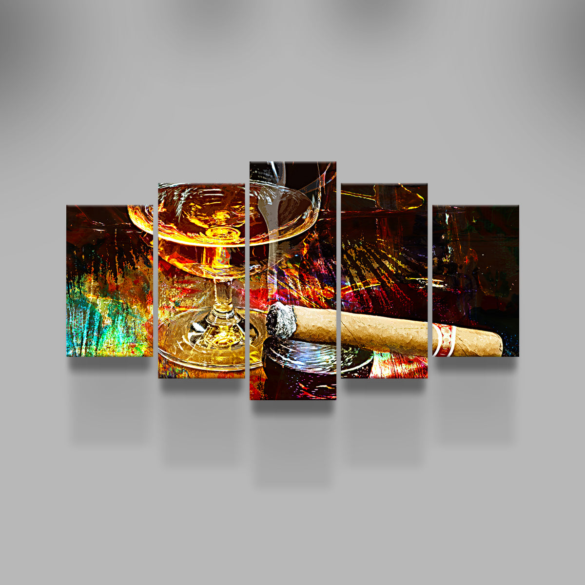 Exquisite Cigar and Whiskey-themed Wall Art for Home Decoration