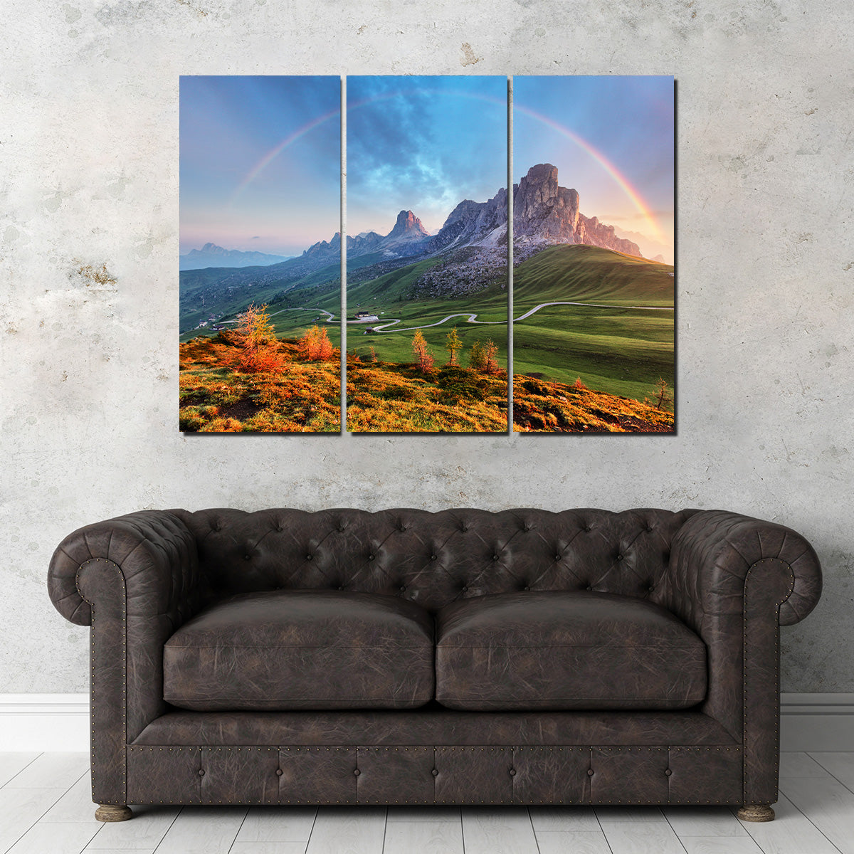 Stunning Rainbow In The Alps Wall Art for Home Decor