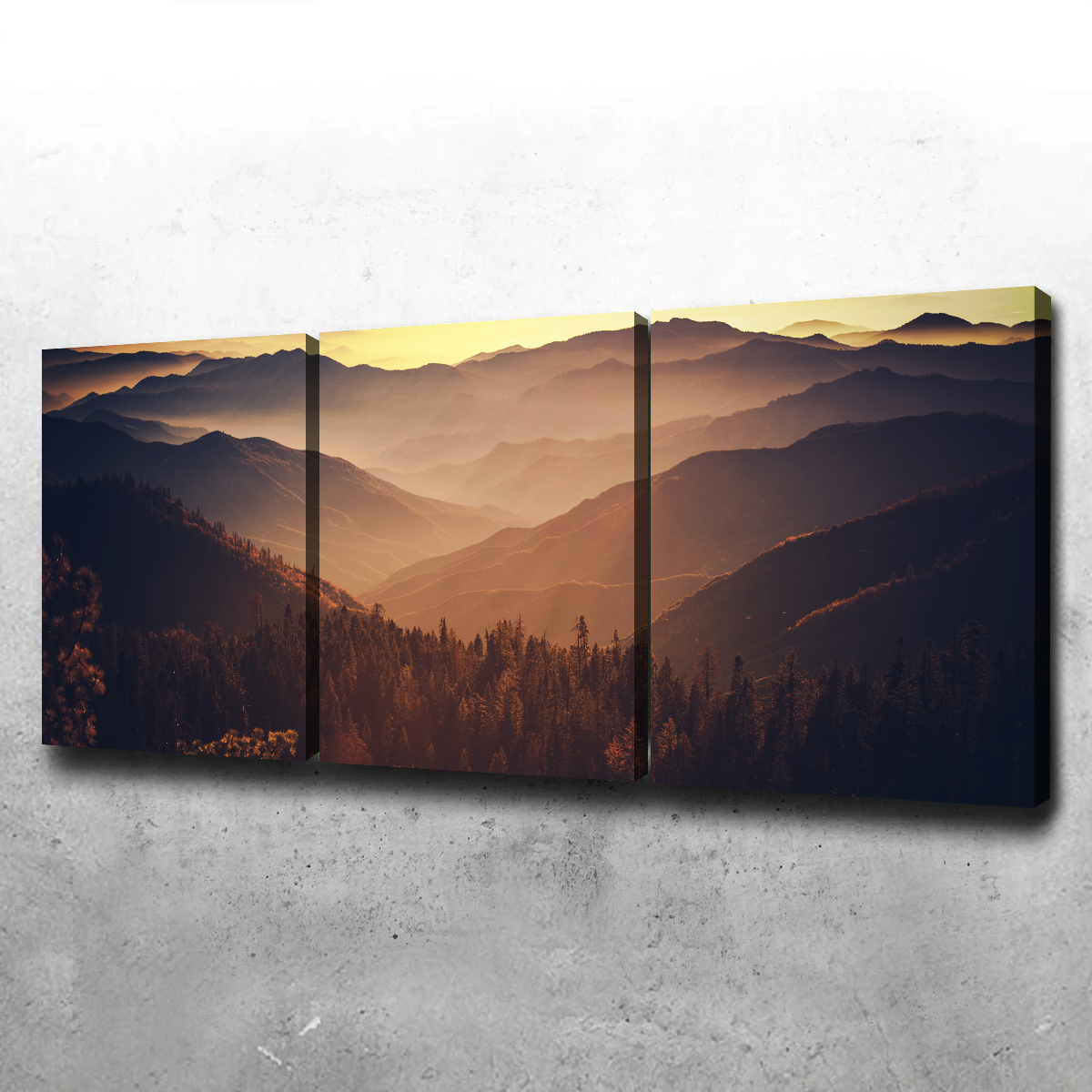 Breathtaking Scenic Sunset Wall Art of Sierra Nevada Mountains