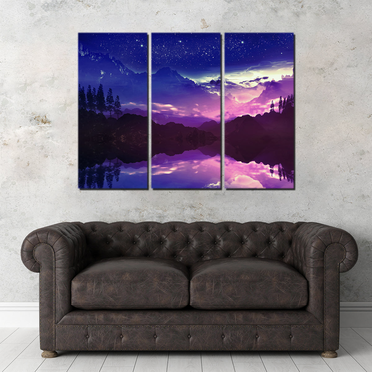 Stunning Purple Landscape Reflection Wall Art by George Sorin