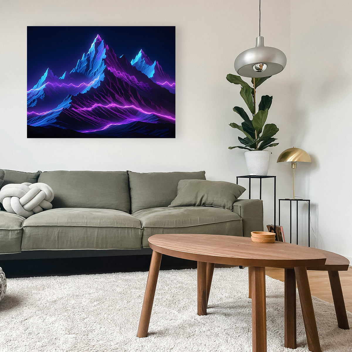 Stunning Futuristic Mountain Range Wall Art for Modern Interiors