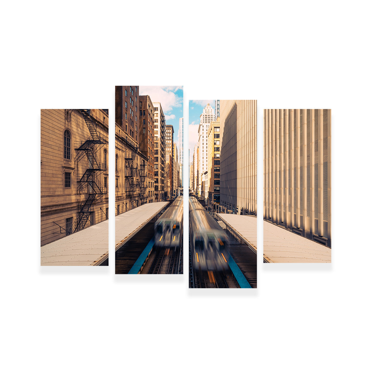 Stunning Railway Station Downtown Chicago Wall Art for Home Decor