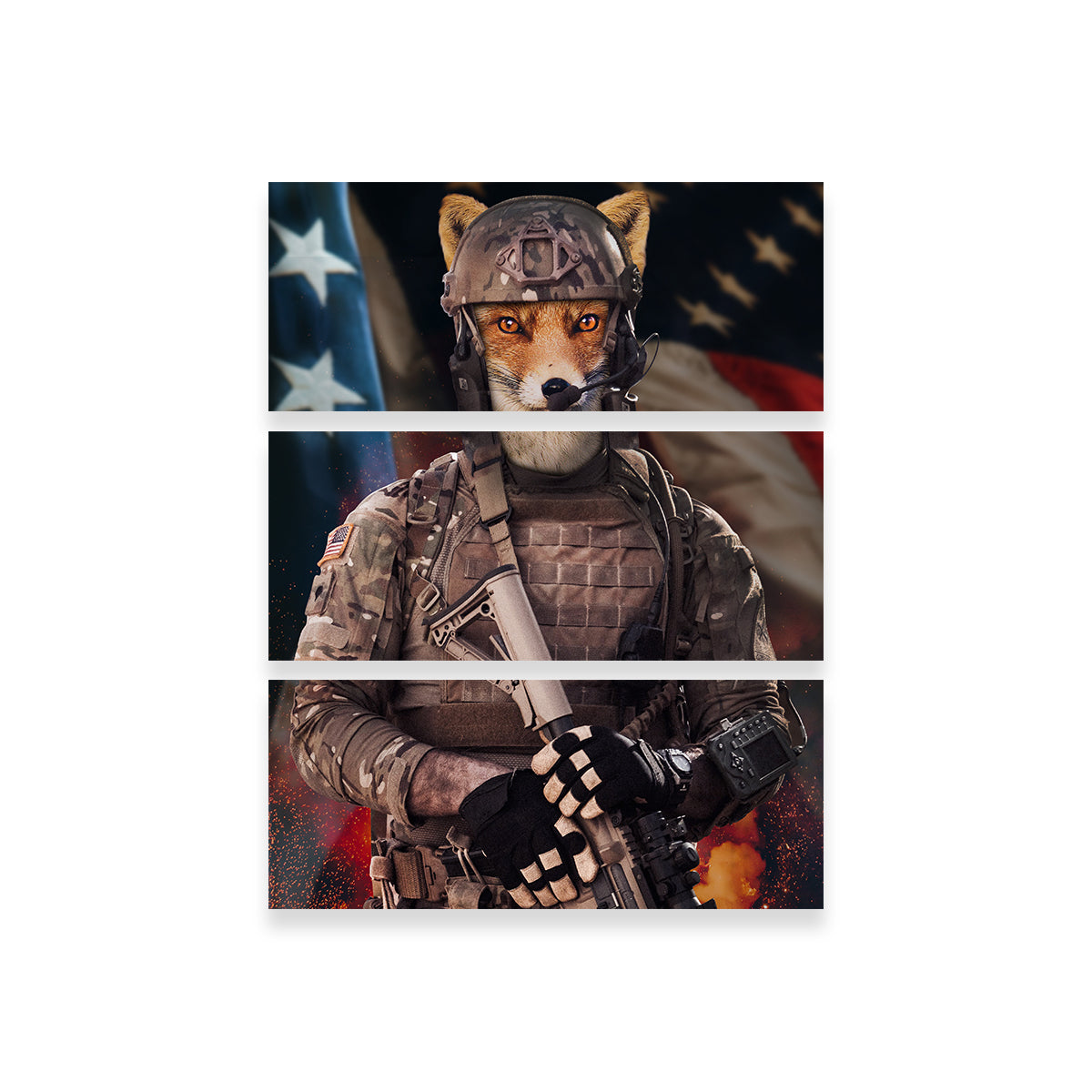 Stunning Fox Soldier Wall Art by INDOARC