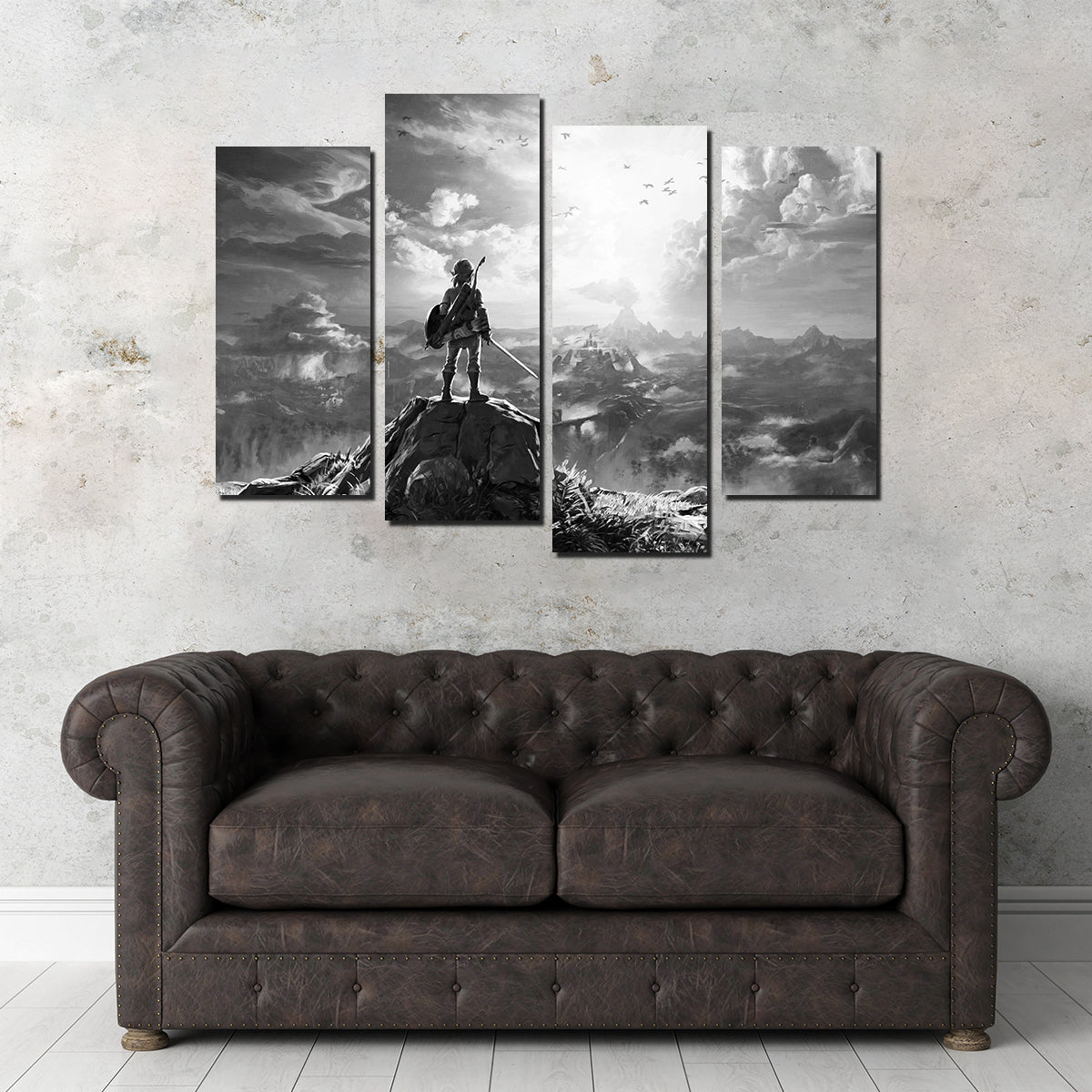 Zelda Inspired Grayscale Wall Art for Stunning Home Decor