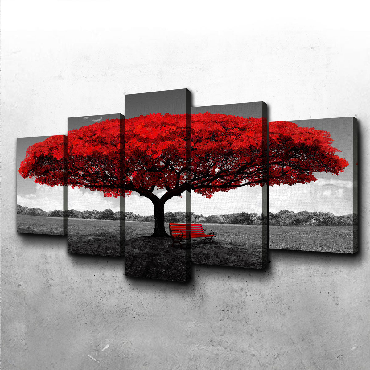 Vibrant Red Tree Wall Art for Stunning Home Decor