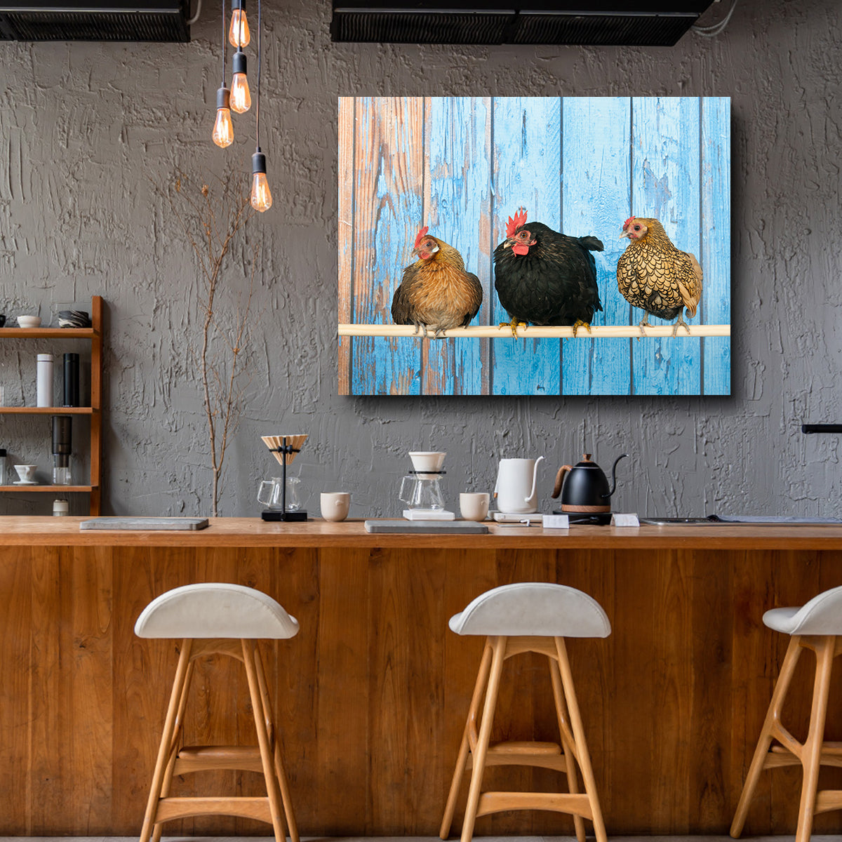 Exquisite Chickens in Henhouse Wall Art for Home Decor