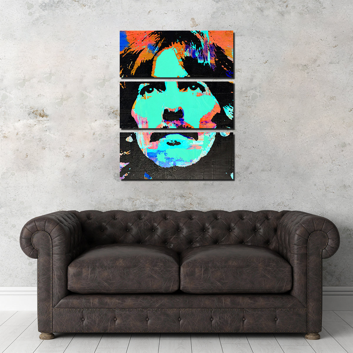 Gorgeous George Harrison Green Wall Art by Stephen Chambers