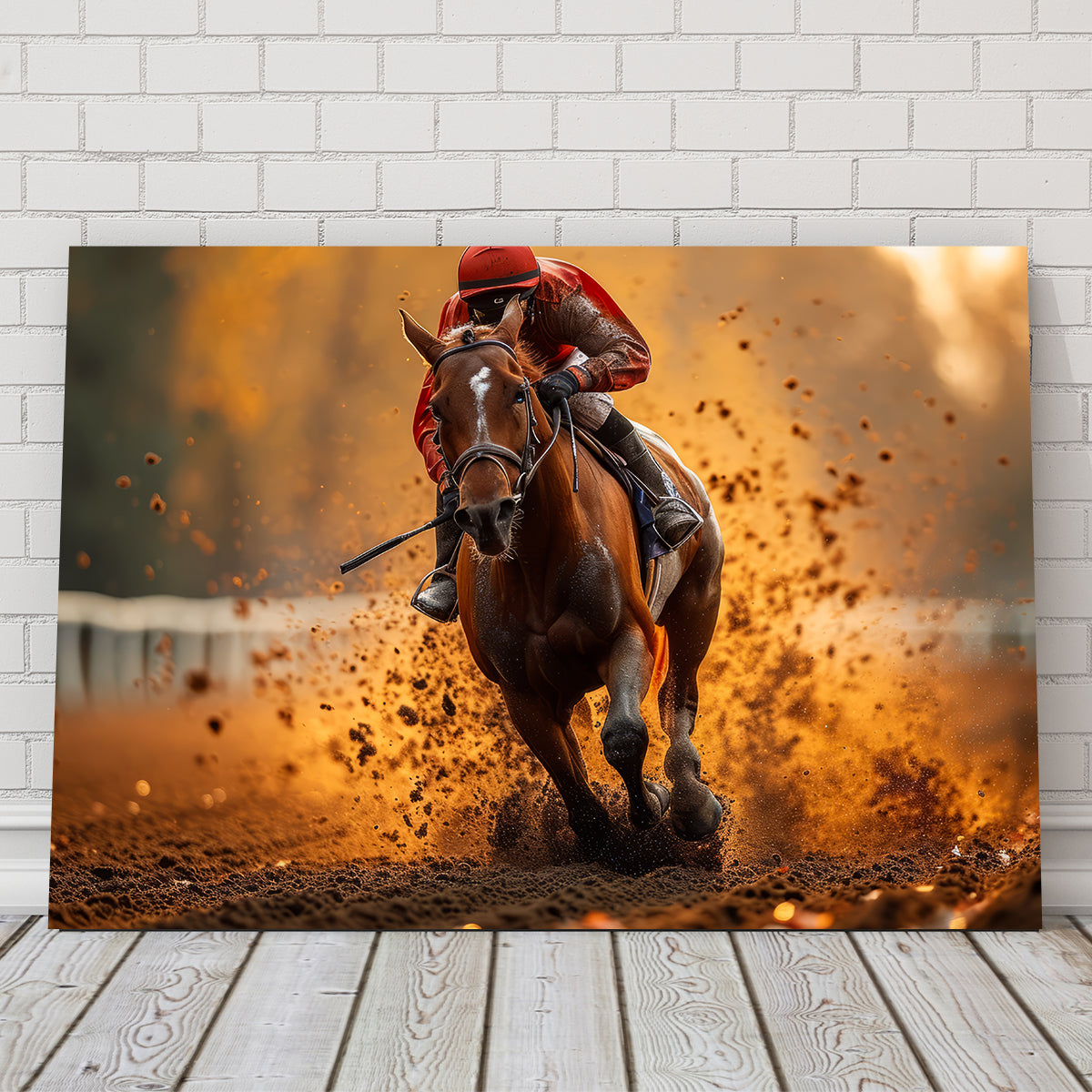 Exquisite Jockey on Horse Racing Wall Art for Stunning Decor
