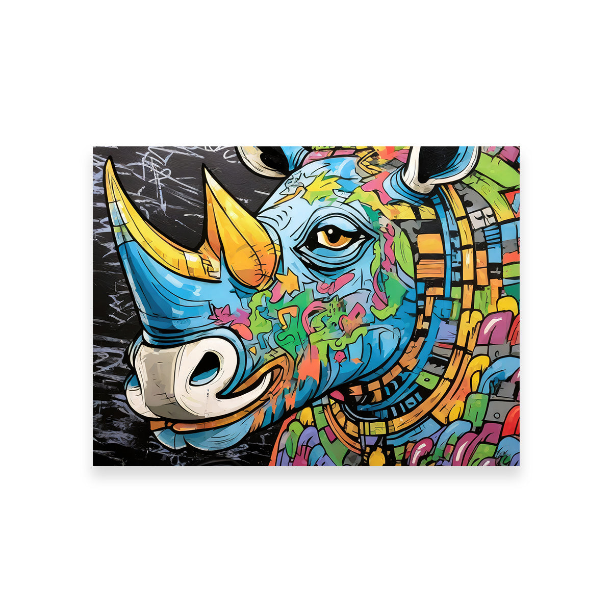 Stunning Rhino Graffiti Wall Art by Stephen Chambers