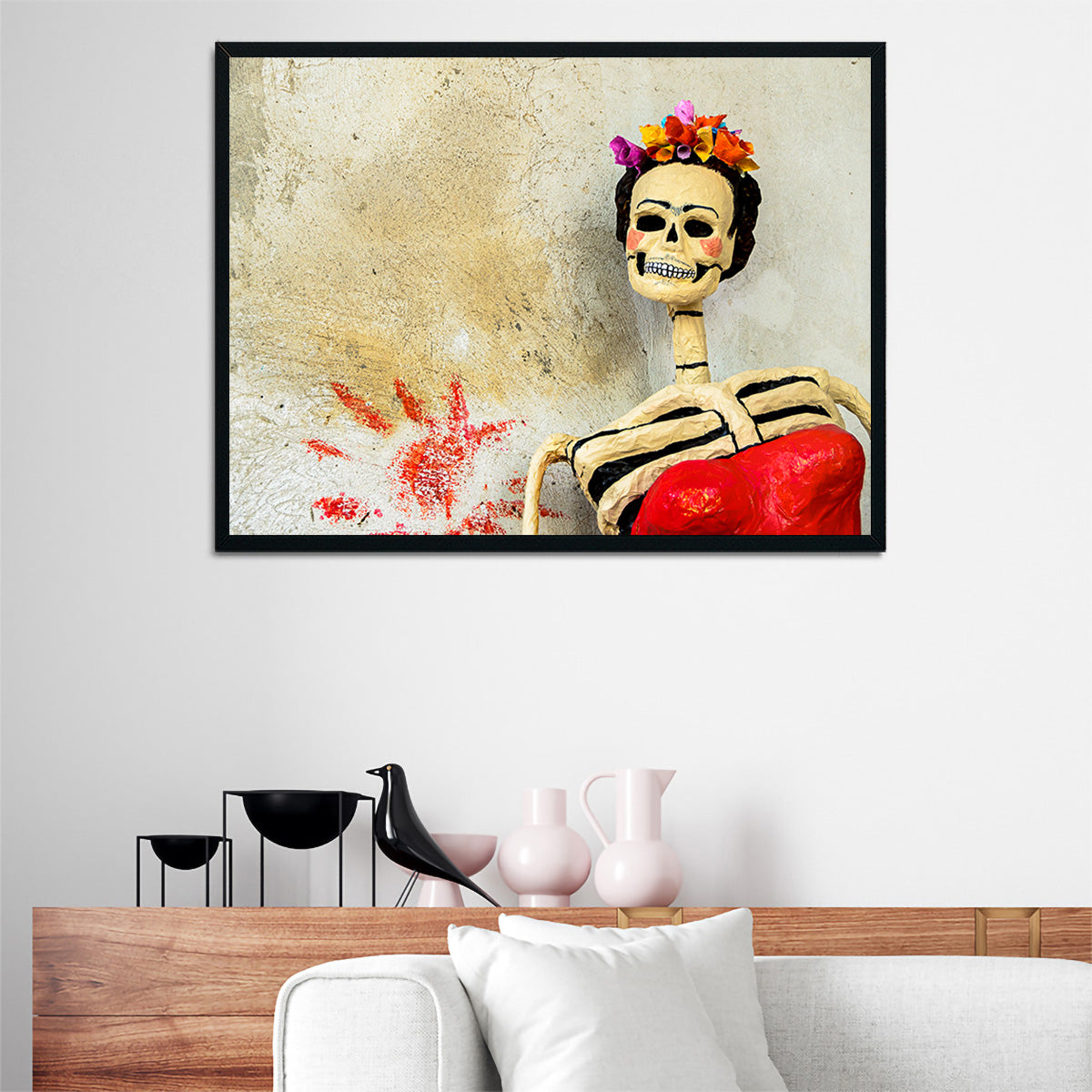 Stunning Day of the Dead Catrina Skeleton Wall Art for Home Decor