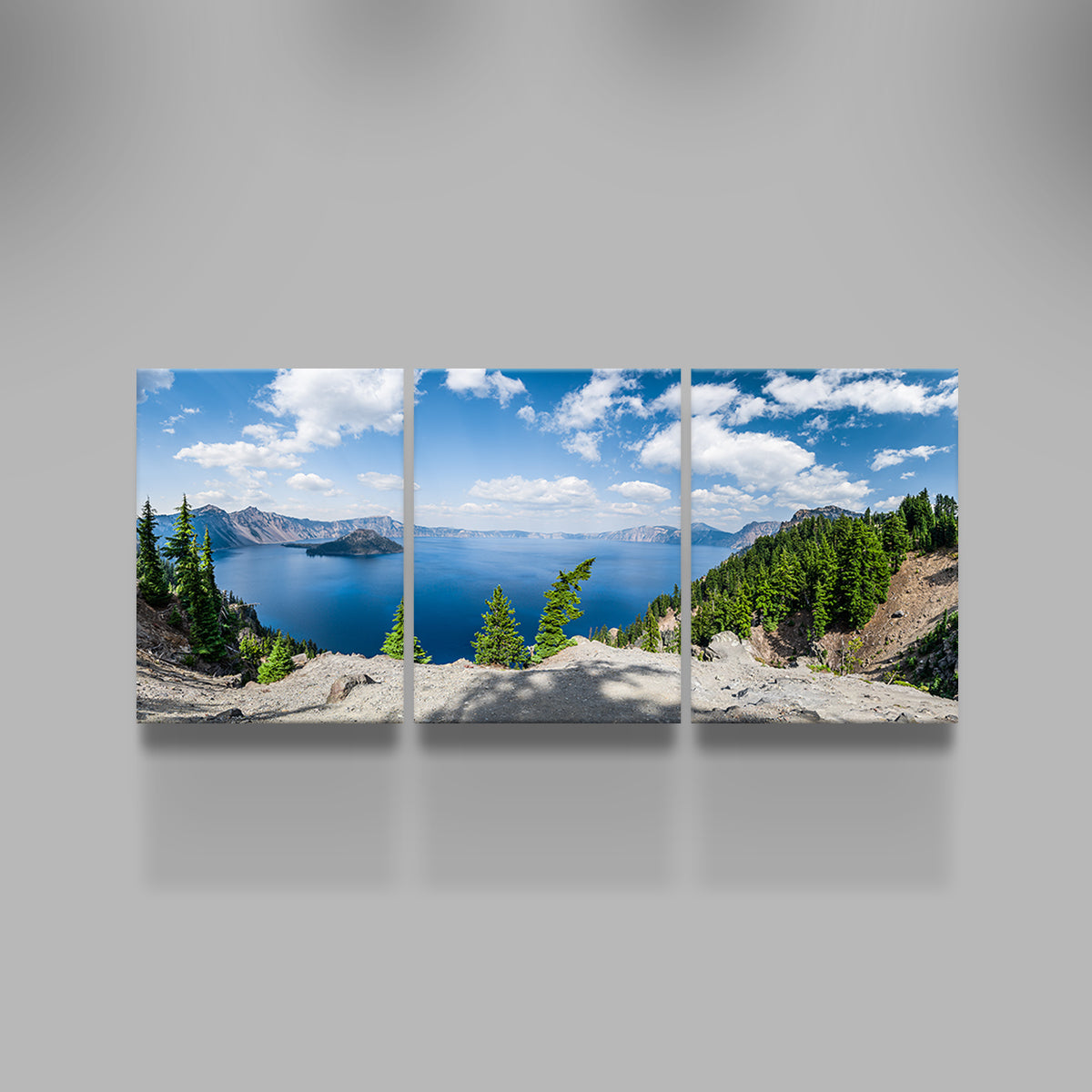Stunning Blue Crater Lake Panorama Wall Art by Lucas Moore
