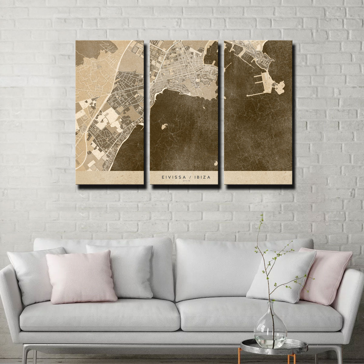 Stunning Eivissa Map Wall Art by Blursbyai