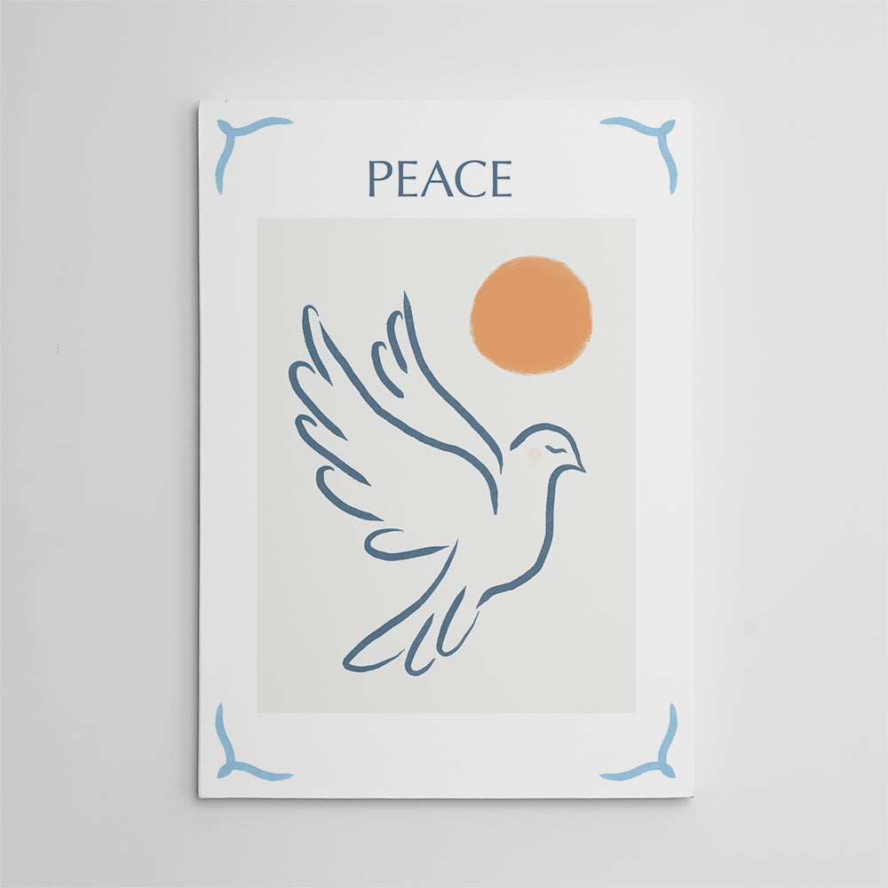Stunning Peace Blue Wall Art by Birch & Ink Sisters