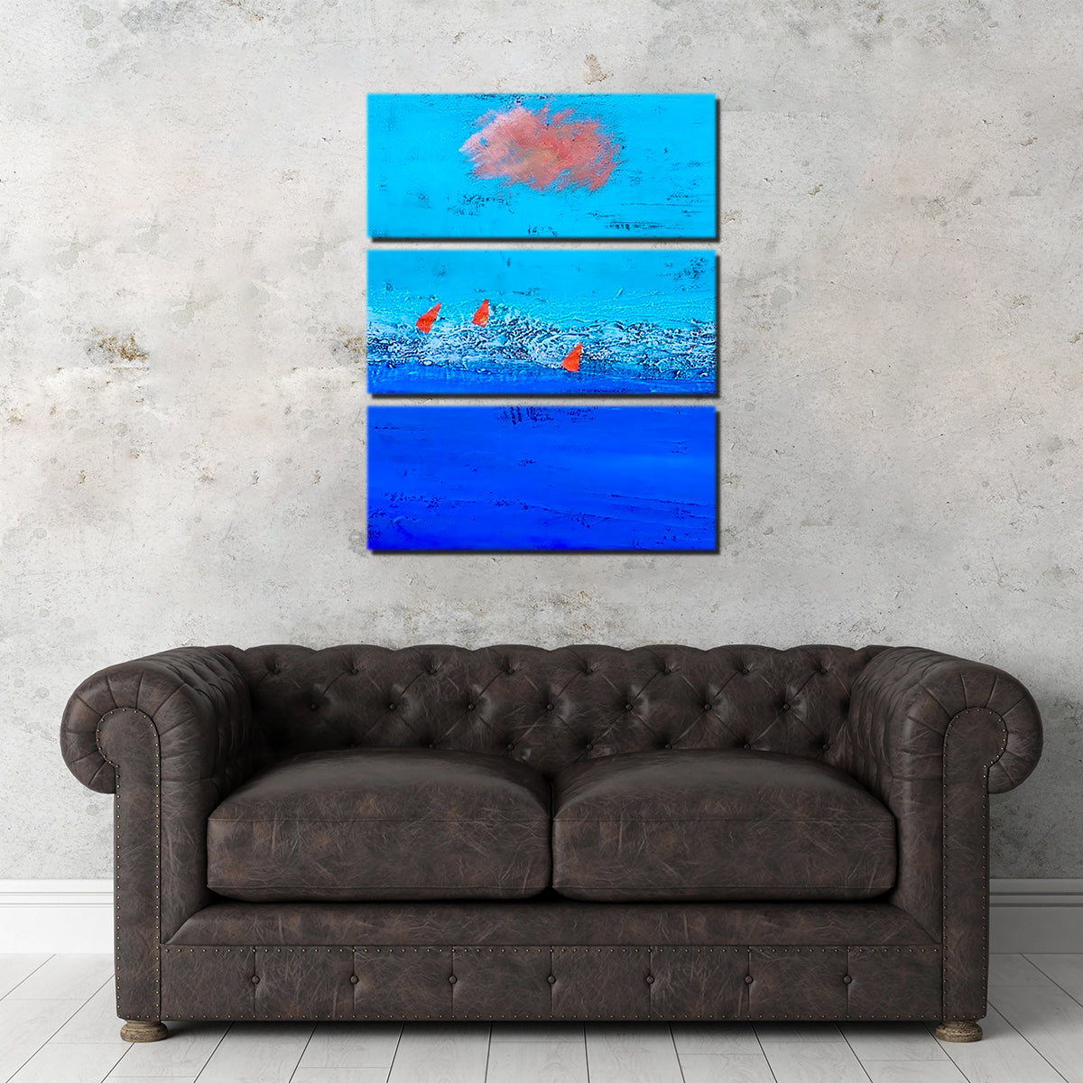 Stunning Red Sails on Blue Horizon Wall Art for a Captivating Home Decor