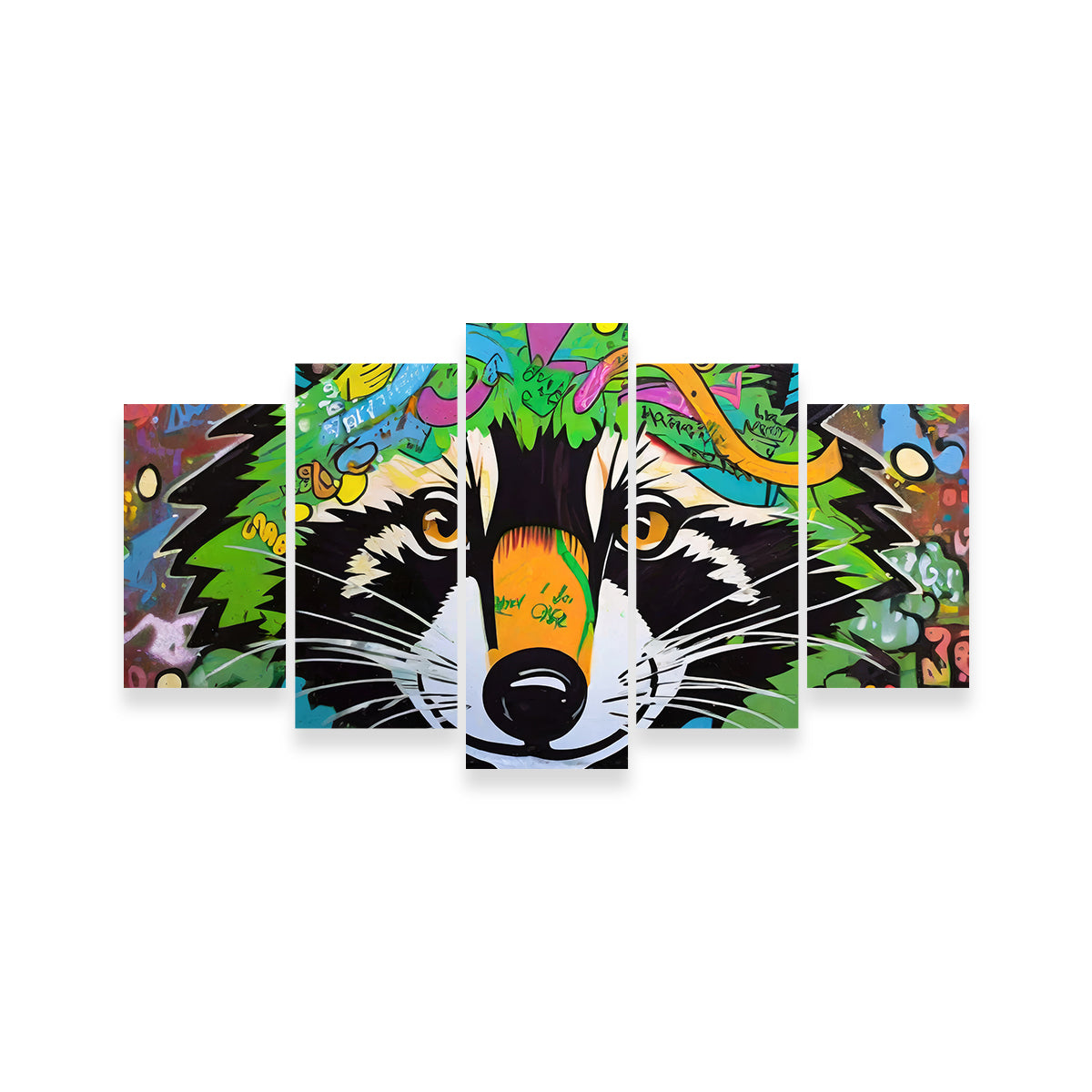 Unique Raccoon Graffiti Wall Art by Stephen Chambers